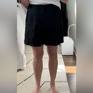 Massimo Dutti Black Women's Linen Shorts